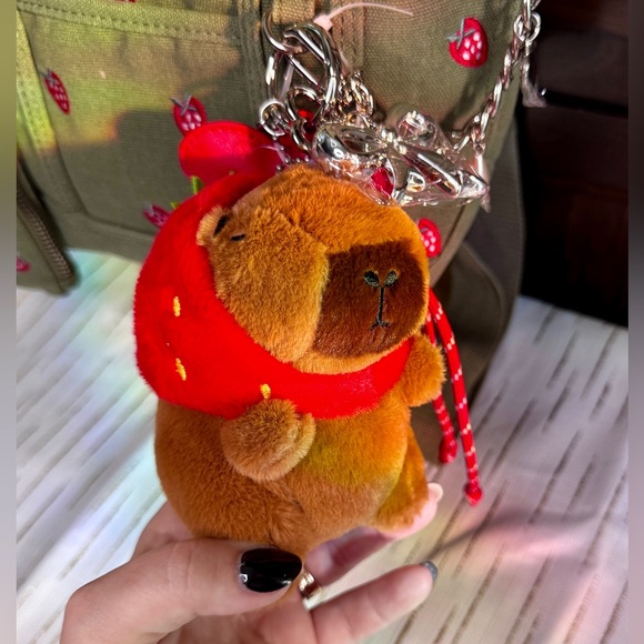 Madden Girl 🍓 Brand New Strawberry Tote Bag + Coin Pouch + Charms - Picture 6 of 8